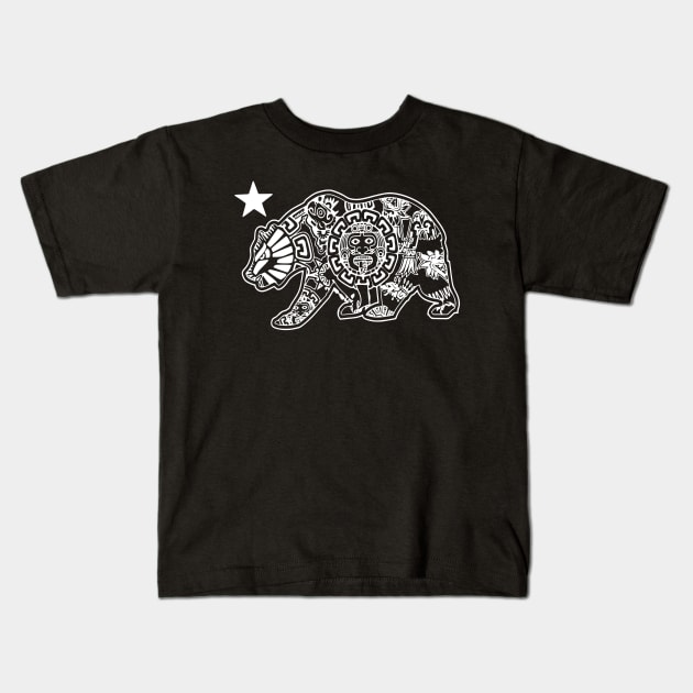 California Aztec Bear Kids T-Shirt by Uniq_Designs